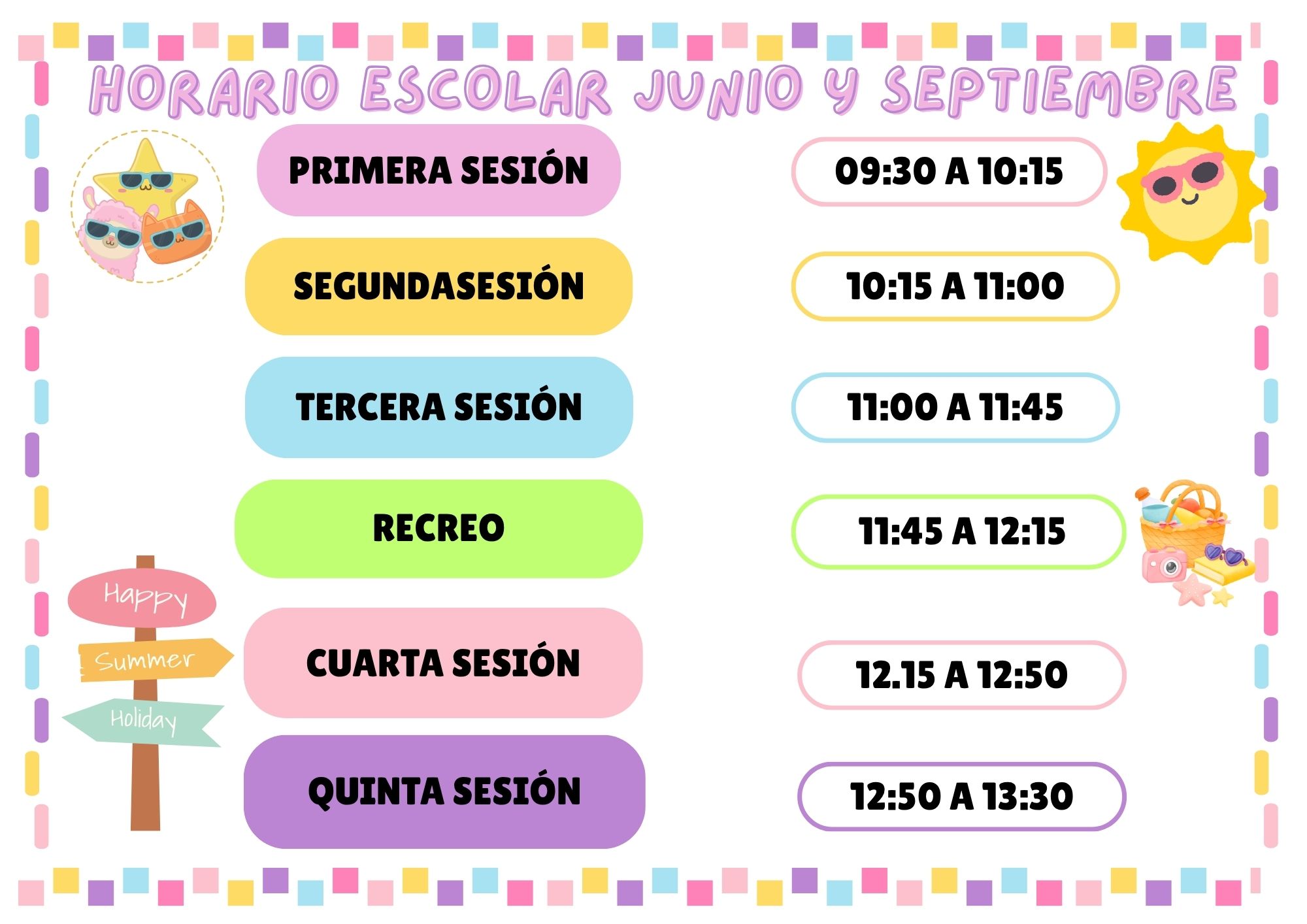HORARIO JUNIO Y SEPTIEMBRE